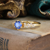 0.8 Carat 6 Prong Round Cut Sapphire Classic Engagement Wedding Ring